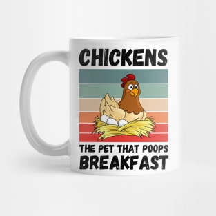 Chickens The Pet That Poops Breakfast, Funny Chicken Mug